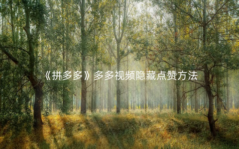 《拼多多》多多视频隐藏点赞方法