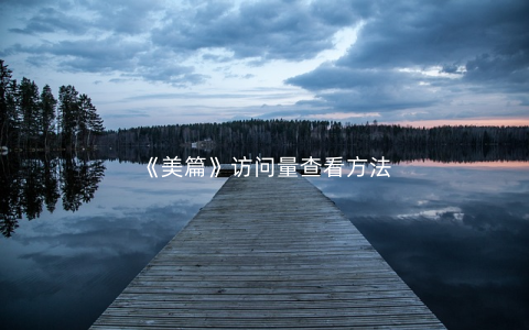 《美篇》访问量查看方法