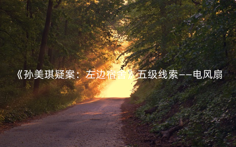 《孙美琪疑案：左边宿舍》五级线索——电风扇