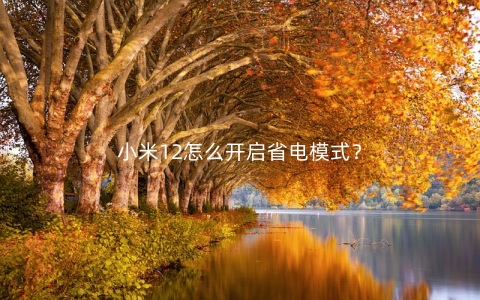 小米12怎么开启省电模式?