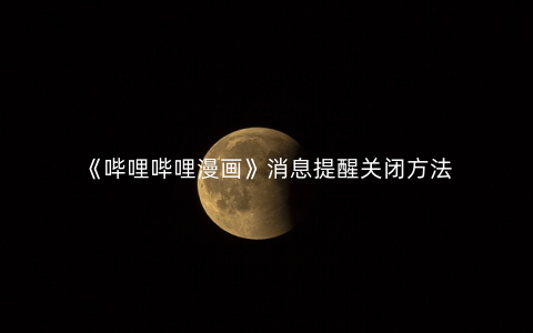 《哔哩哔哩漫画》消息提醒关闭方法