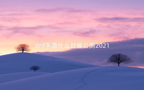 dnf手游什么时候公测2021