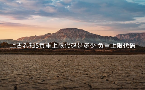 上古卷轴5负重上限代码是多少 负重上限代码分享