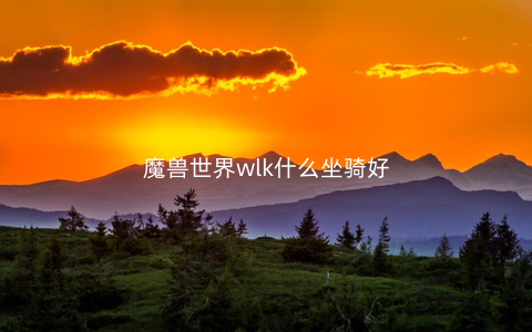 魔兽世界wlk什么坐骑好