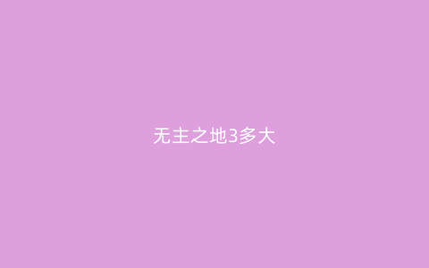 无主之地3多大