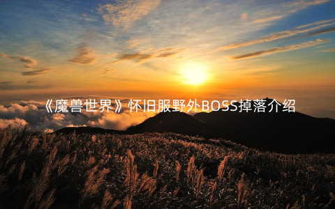 《魔兽世界》怀旧服野外BOSS掉落介绍