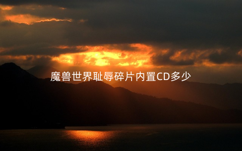 魔兽世界耻辱碎片内置CD多少