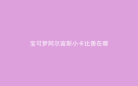 宝可梦阿尔宙斯小卡比兽在哪