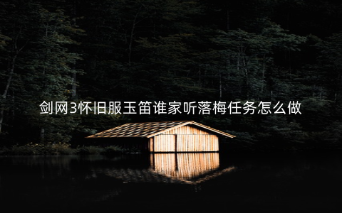 剑网3怀旧服玉笛谁家听落梅任务怎么做