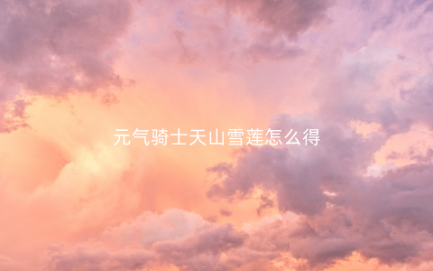 元气骑士天山雪莲怎么得